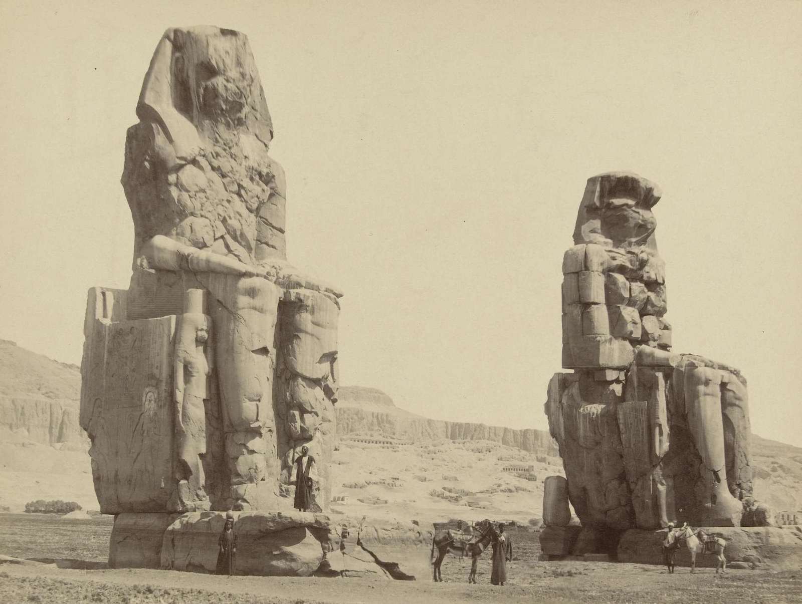 The Colossi of Memnon. c. 1890-95. Rijksmuseum. Public Domain.